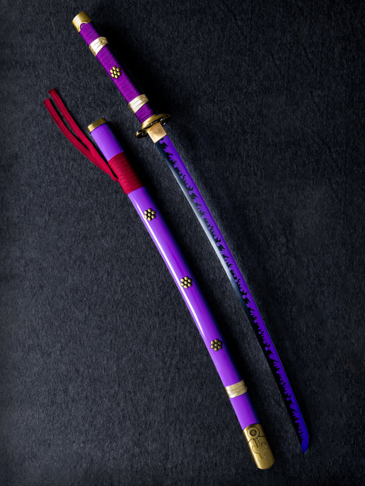 Zoro's Enma Purple Katana SHARP & Katana Cleaning Kit + FREE Samurai Pen