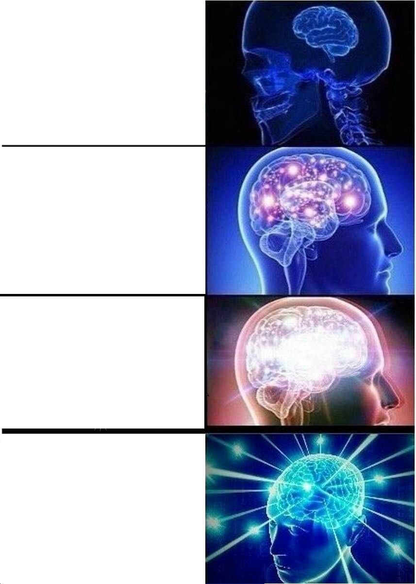 Expanding Brain meme about Mini Katana